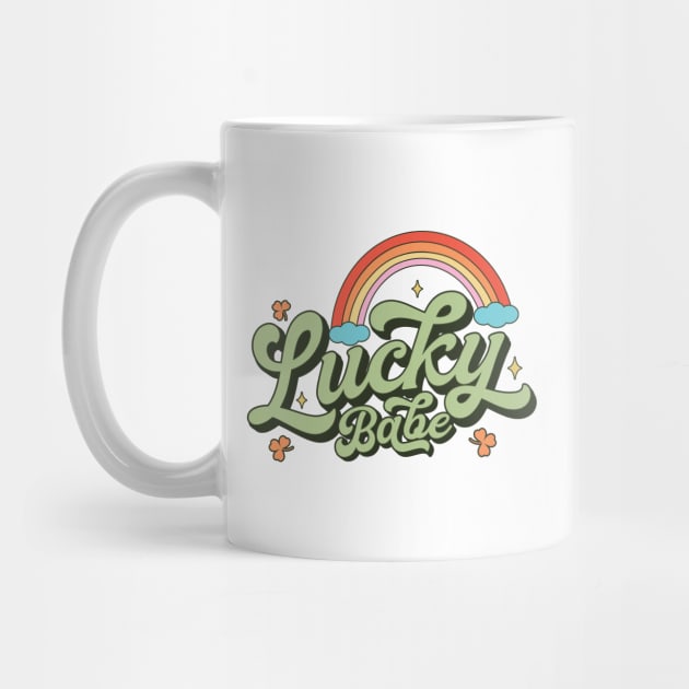 Retro Lucky Babe Rainbow St Patricks Day by Fitastic